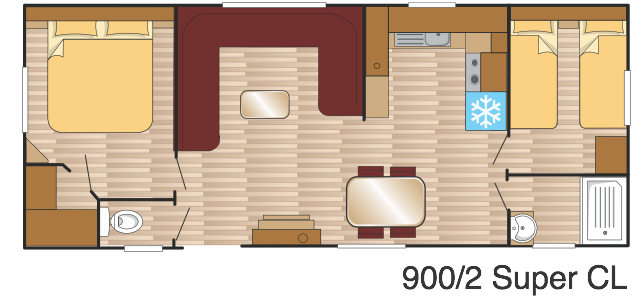 Stacaravan plattegrond Zeeland